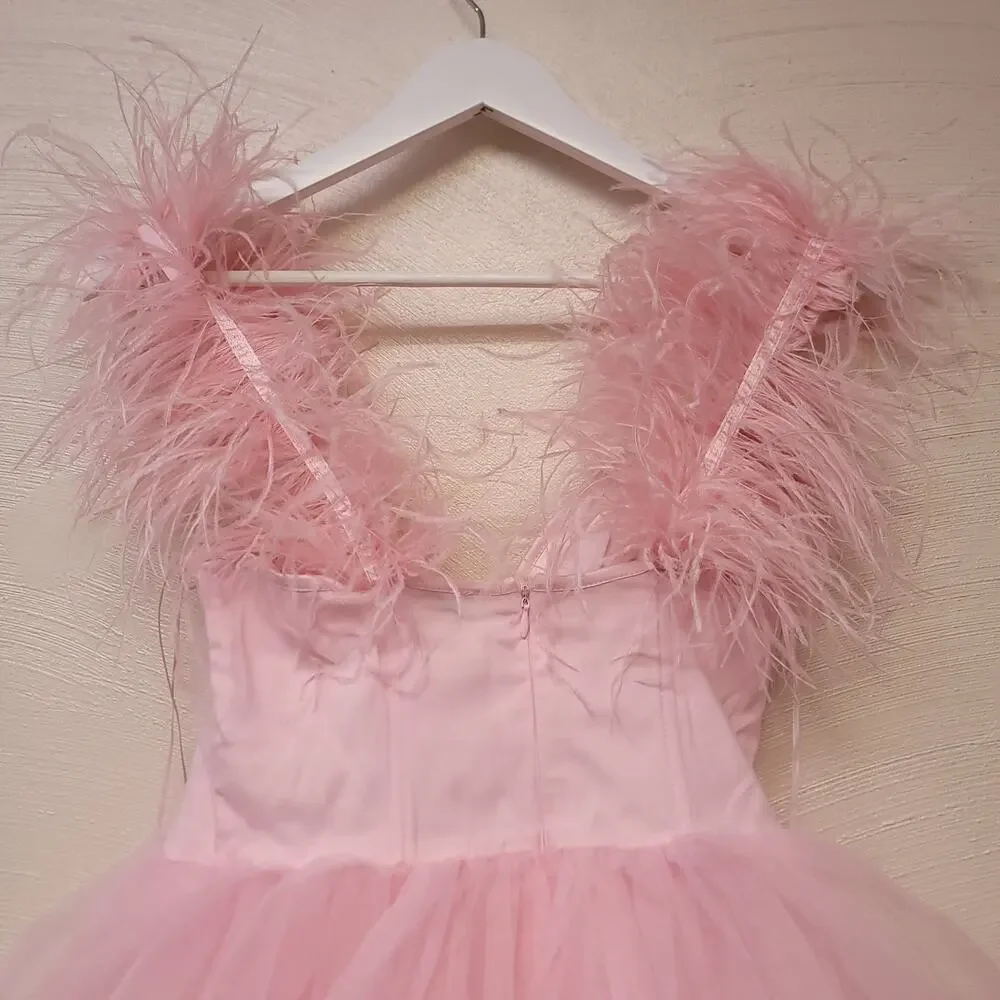 Fashion Nova Tulle Mini Dress Size S So In Love Pink - Picture 5 of 10